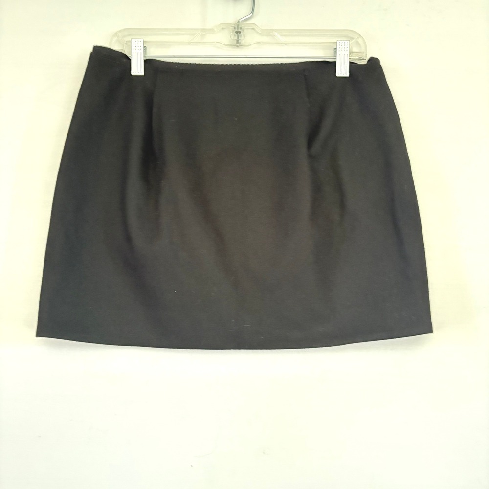 J.Crew‎ Black Wool Blend Mini Skirt Side Zip Pockets Size 8 28260 FA10